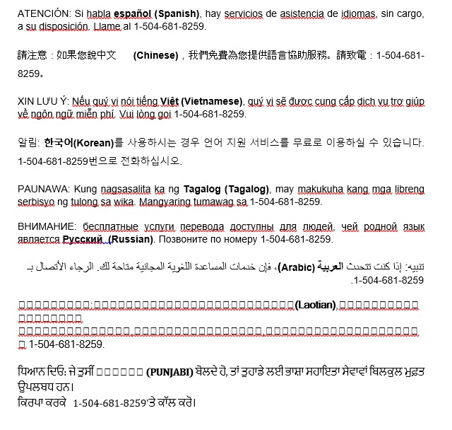 Language assistance graphic